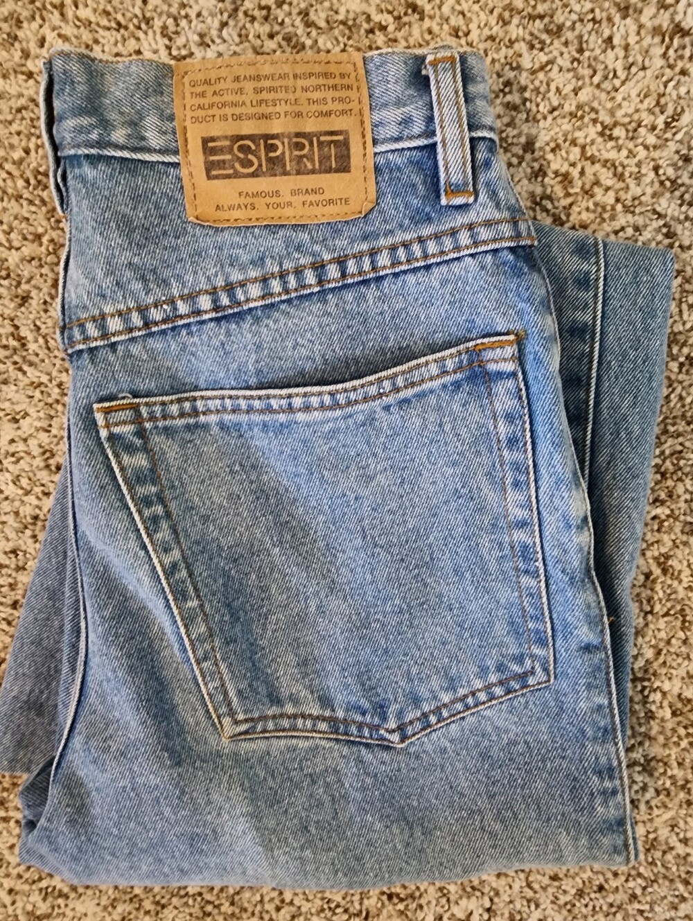 ✨️Vintage ESPRIT High Waisted Mom Jeans Light Wash Tapered Leg Sz 29" NOS